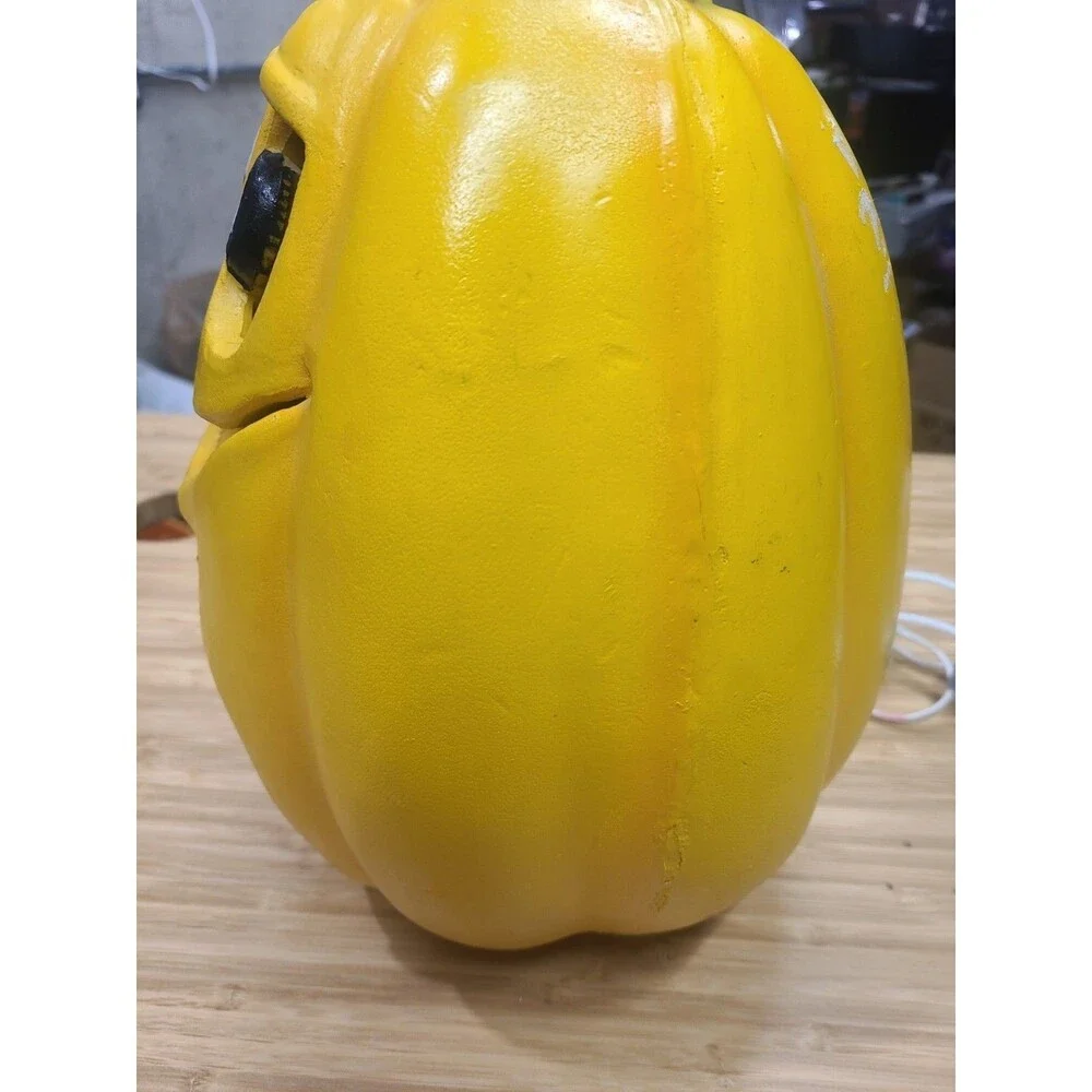 Trendmasters Yellow M&M Light-up Blow Mold Pumpkin Jack O Lantern Halloween 12